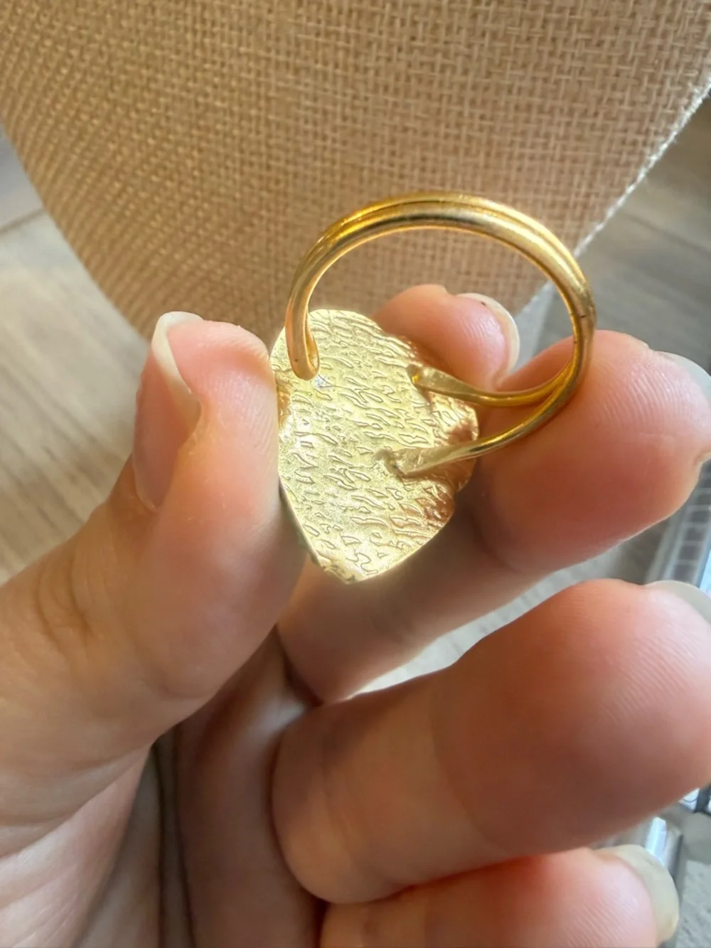 Gold Band Teardrop Blue Stone‎ Cocktail Ring - Women Jewelry
